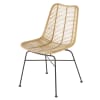 Black Rattan and Metal Chair
